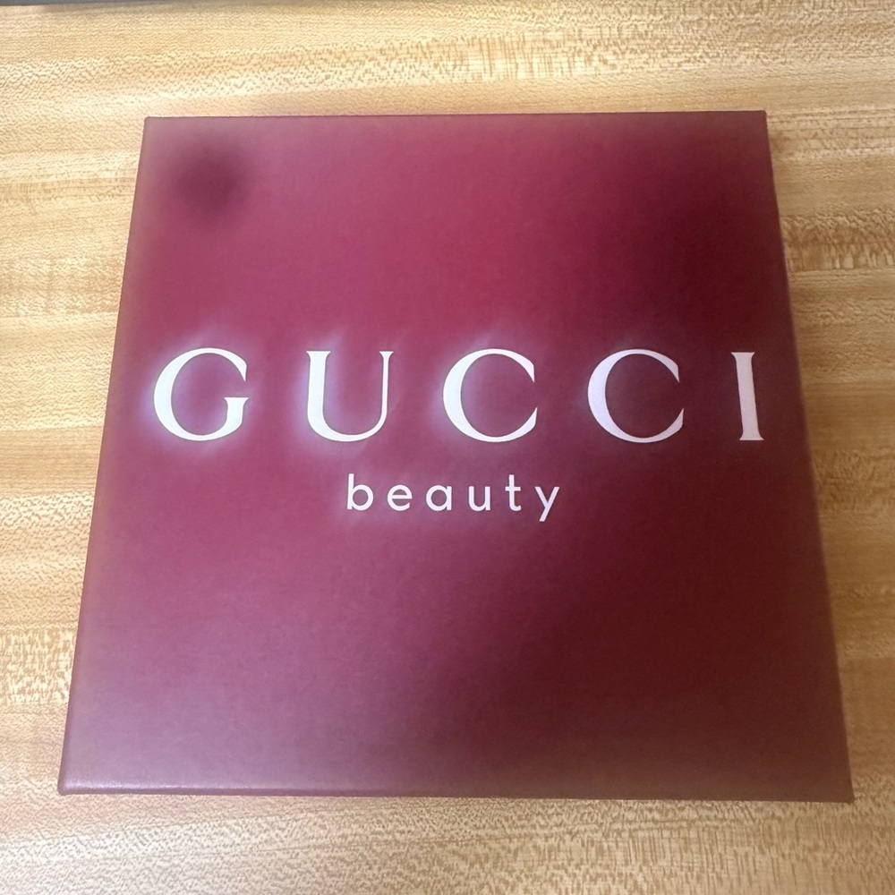 Gucci Beauty Pink & Burgundy Gift Box with Lip Gloss and Highlighter